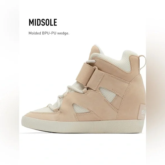 Sorel Women’s Out N About Sport Wedge Bootie ✨ Size 9.5 | neutral cream lace up - Picture 8 of 16